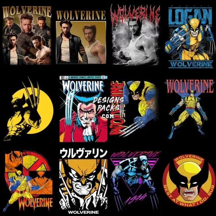 20 Wolve Superhero Movie Designs Bundle PNG