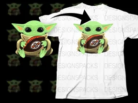 Adorable Alien Holding Football Graphic Png Digital Download