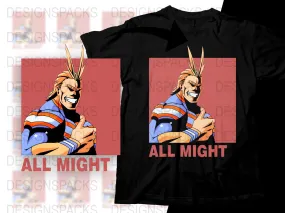 All Might Graphic Shirts able Png Digital Download