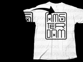 Amsterdam Retro Logo Design Png Digital Download