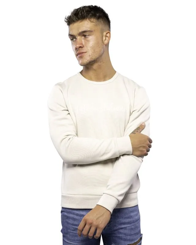 Antonio Falcone Diego Double Face Long Sleeve Crew Neck T Shirt Stone