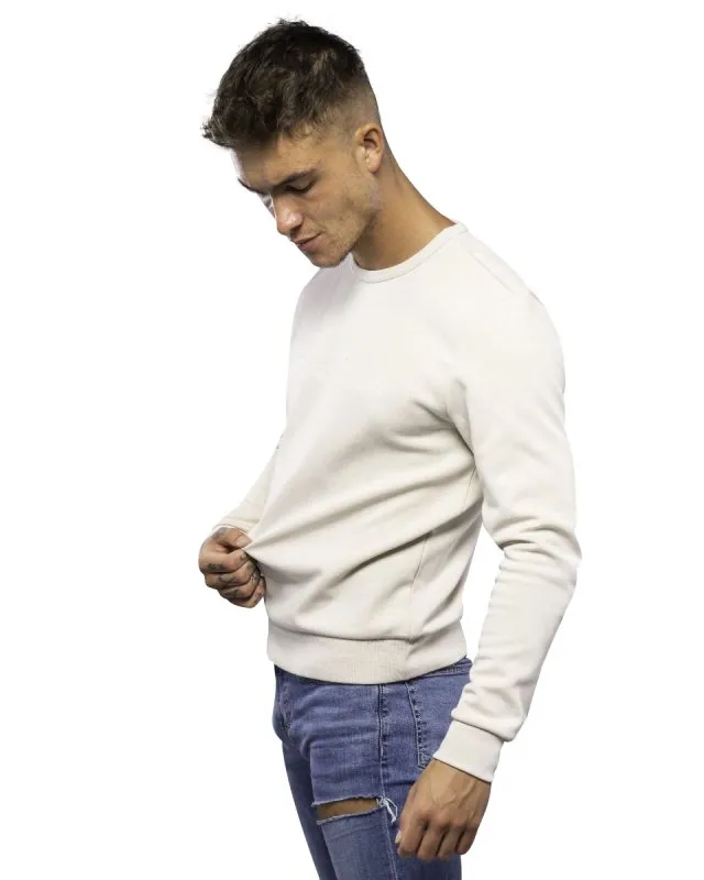 Antonio Falcone Diego Double Face Long Sleeve Crew Neck T Shirt Stone