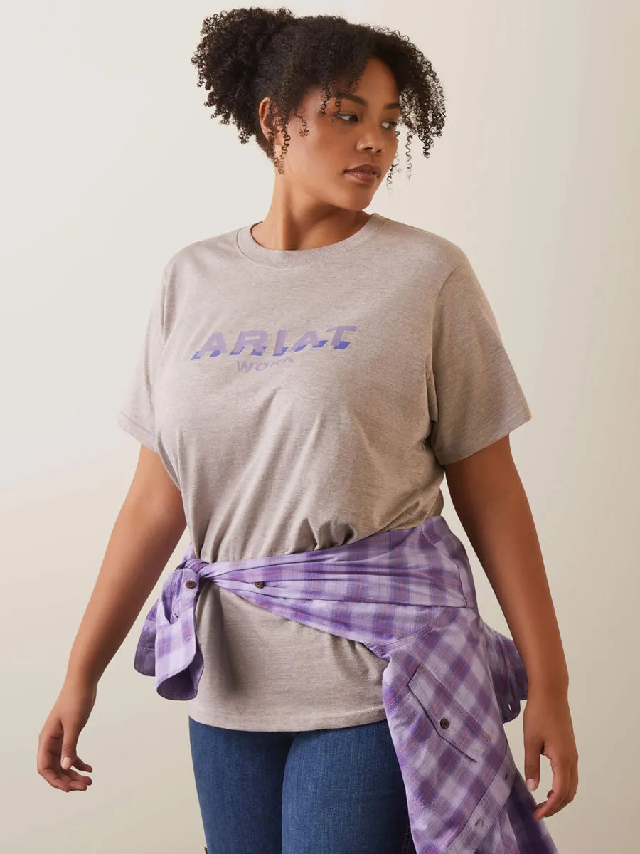 ARIAT Rebar Cotton Strong Logo T-Shirt - Womens - Portabella Heather
