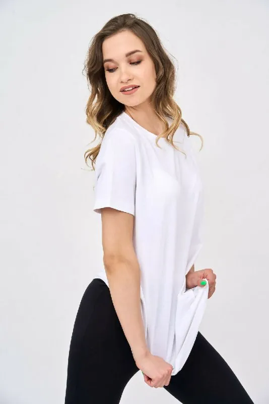 Basic Crew Neck Womens T Shirt in White