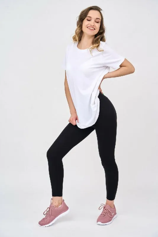 Basic Crew Neck Womens T Shirt in White