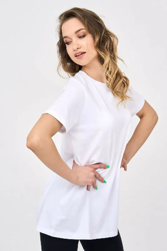 Basic Crew Neck Womens T Shirt in White
