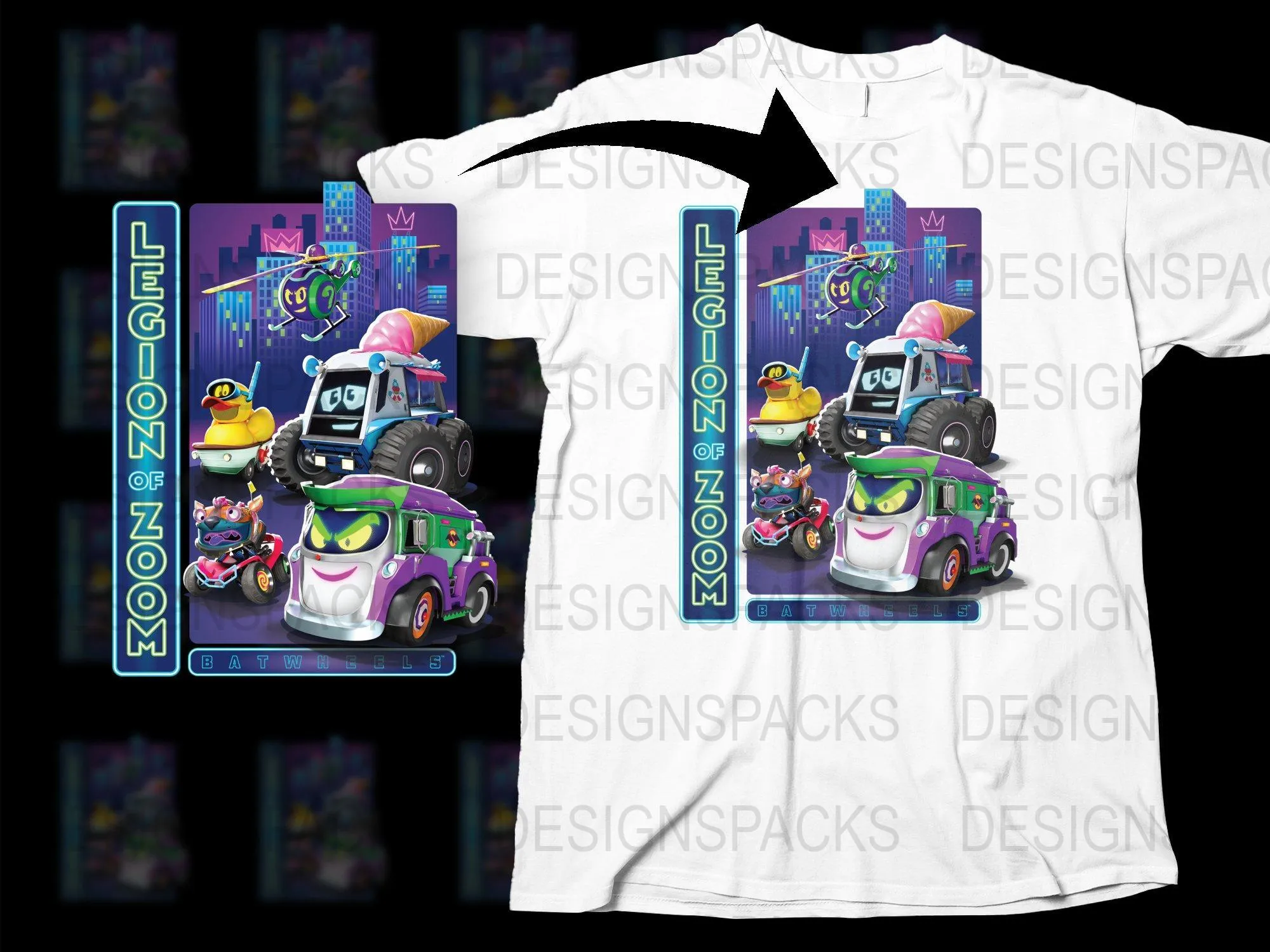 Batwheels Legion Of Zoom Graphic Png Digital Download