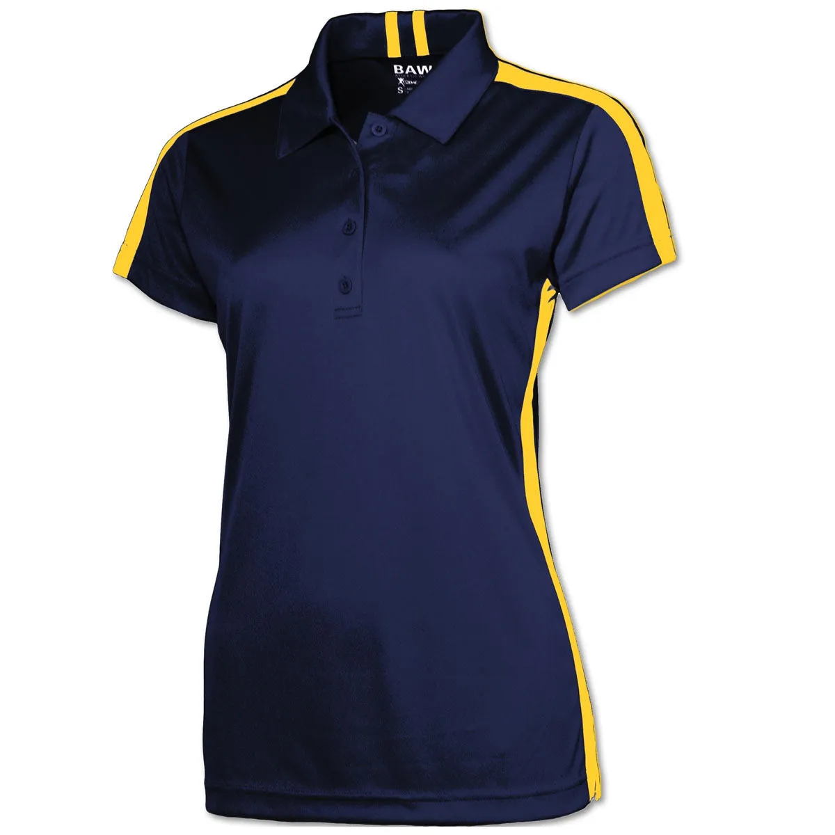 BAW Women's Navy/Gold Xtreme Tek Galaxy Polo