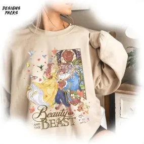 Belle Princess Magic Kingdom Cartoon Beauty and the Beast Vintage PNG Design