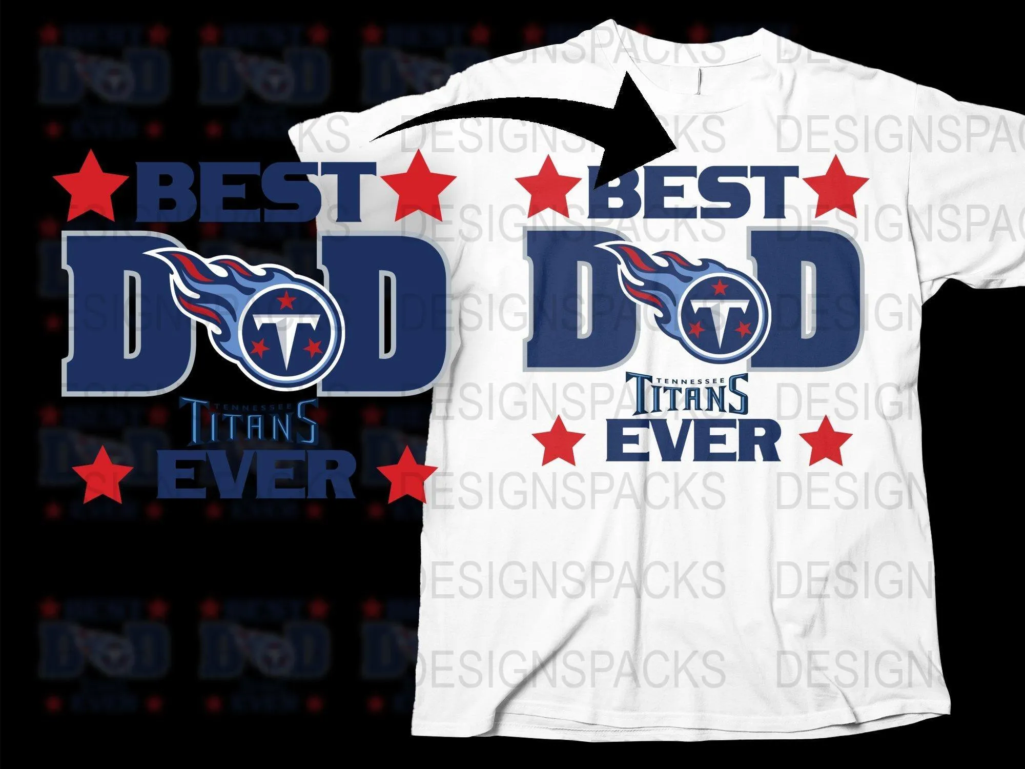 Best Dad Ever Tennessee Titans Design Png Digital Download
