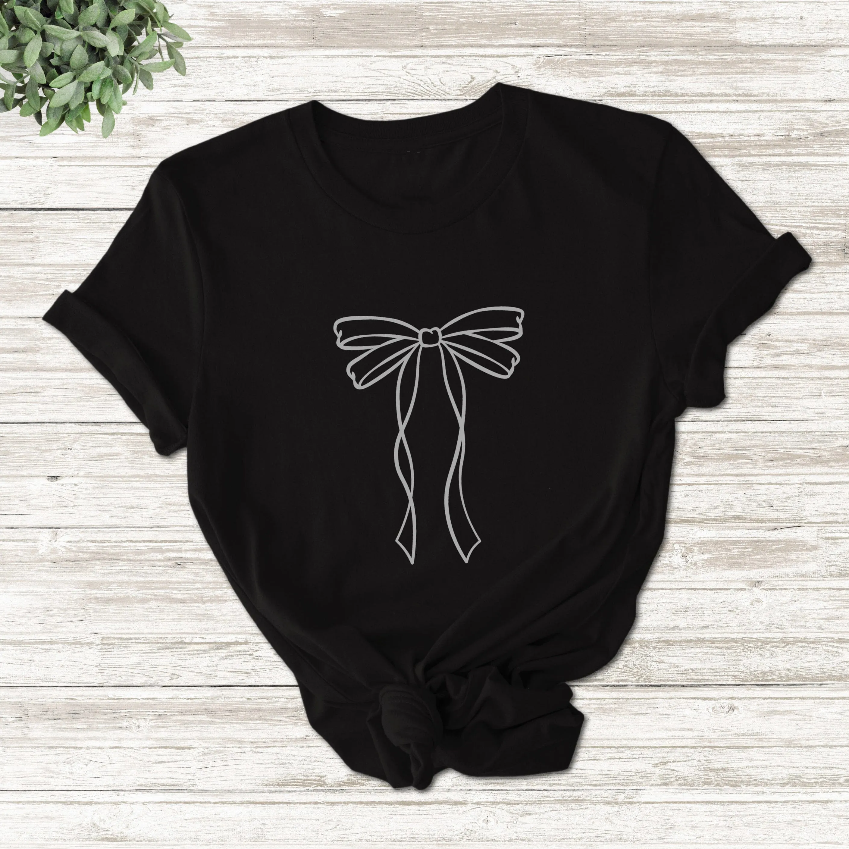 Black Bow Ladies T Shirt