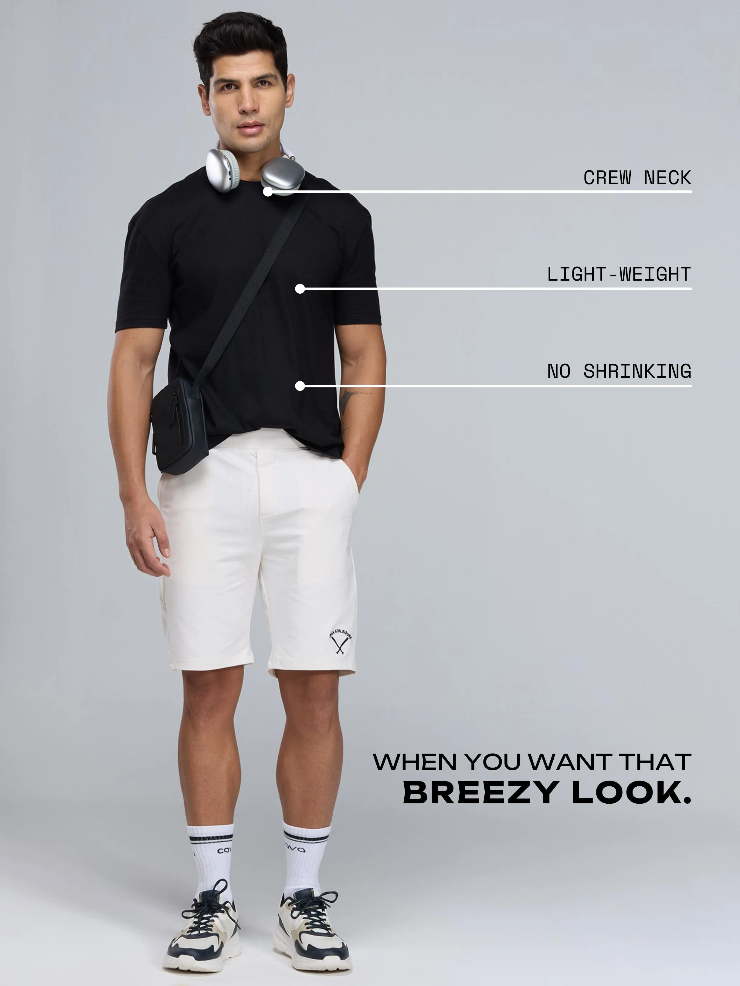 Black Supima Crew Neck T-shirt - Relaxed Fit