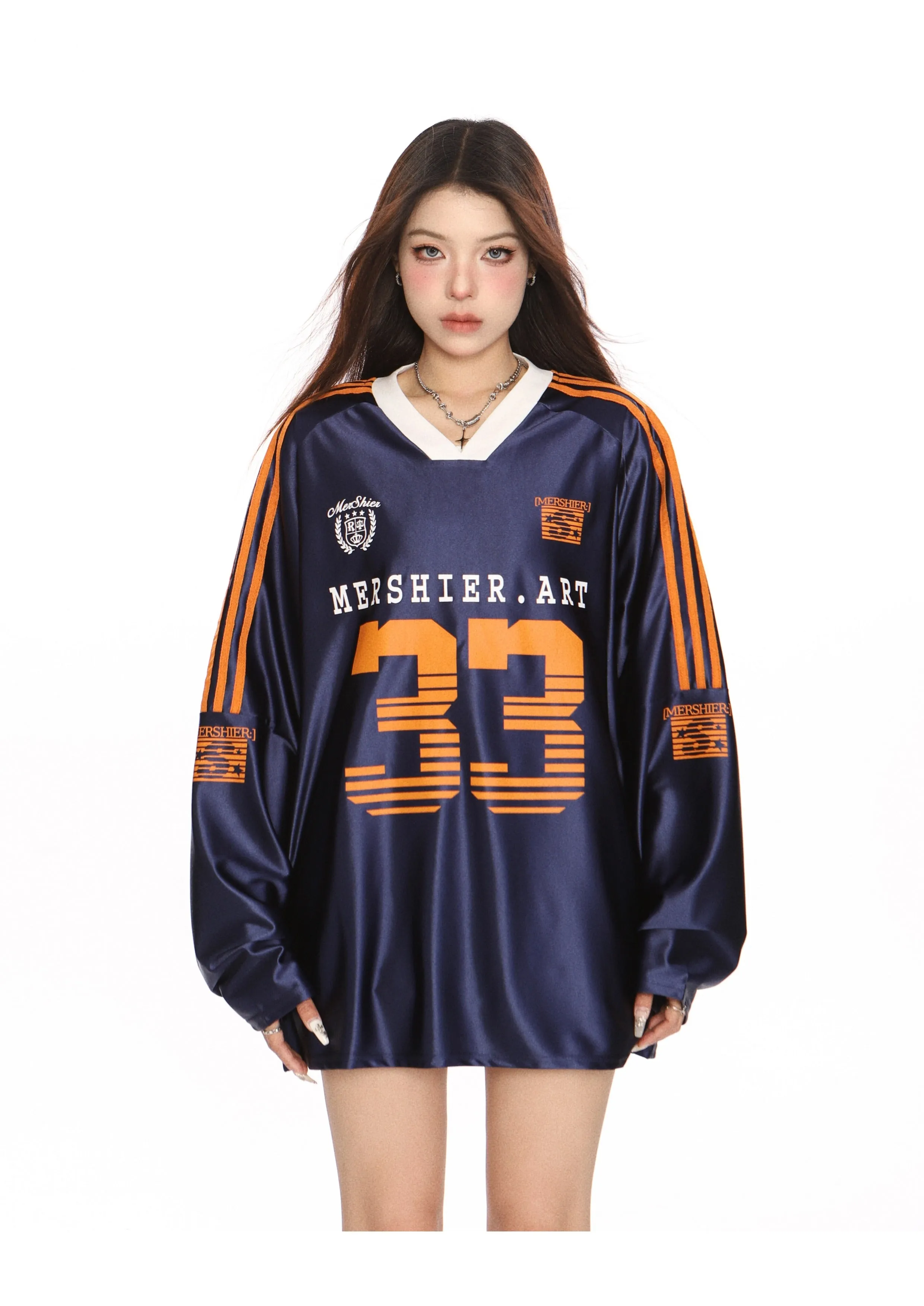 Blokecore striped sporty loose top