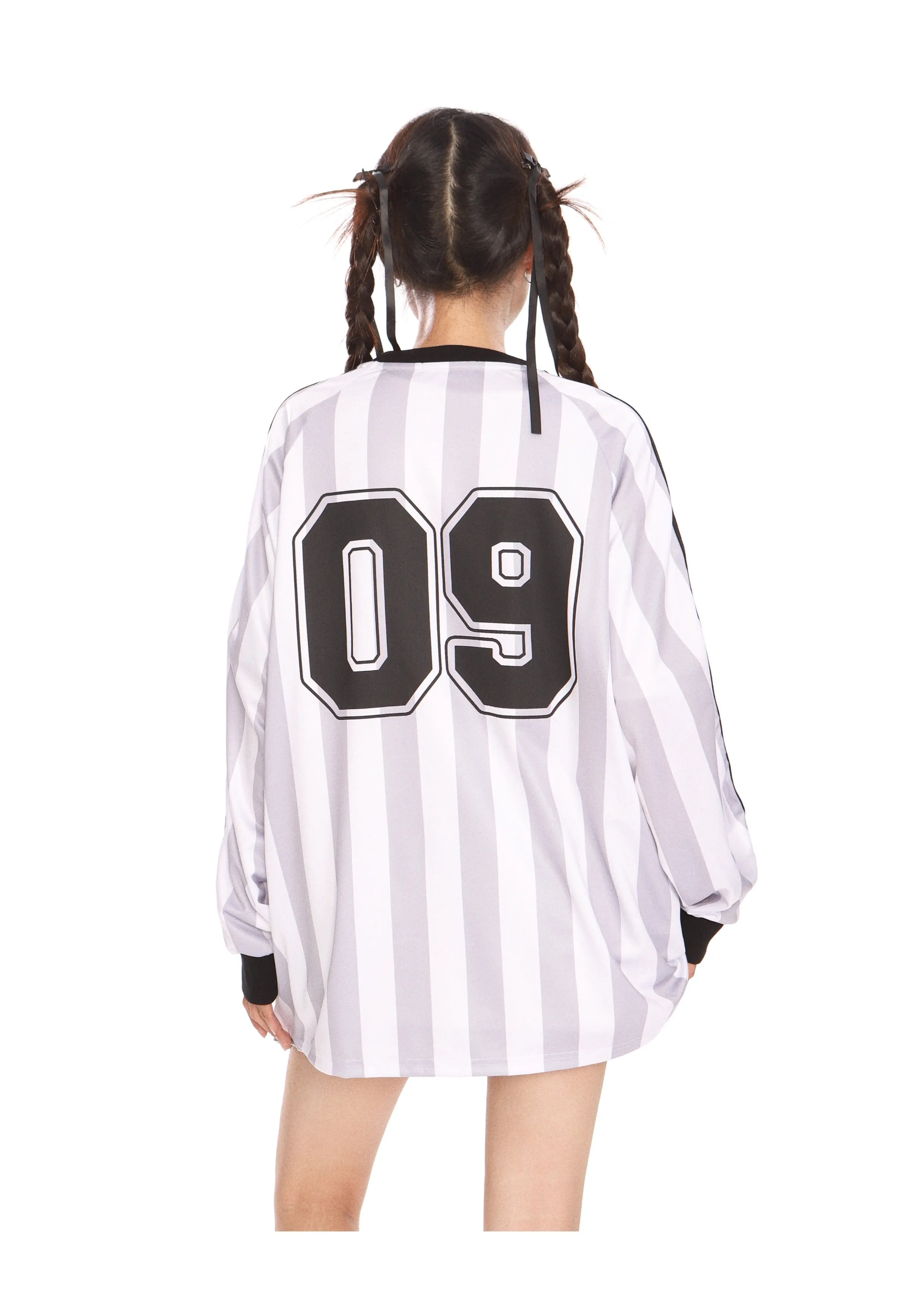Blokecore Striped V-neck jersey