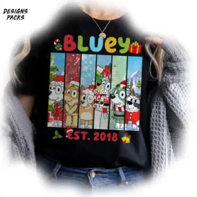 Bluey Family Merry Christmas Bluey Christmas Bluey Co Christmas Christmas PNG Design