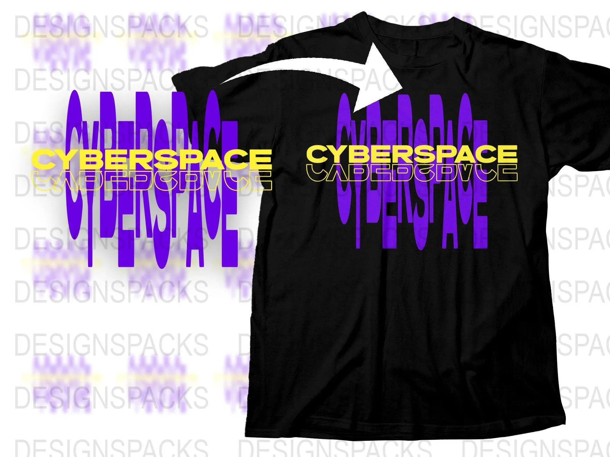 Bold Cyberspace Graphic Distorted Text Png Digital Download