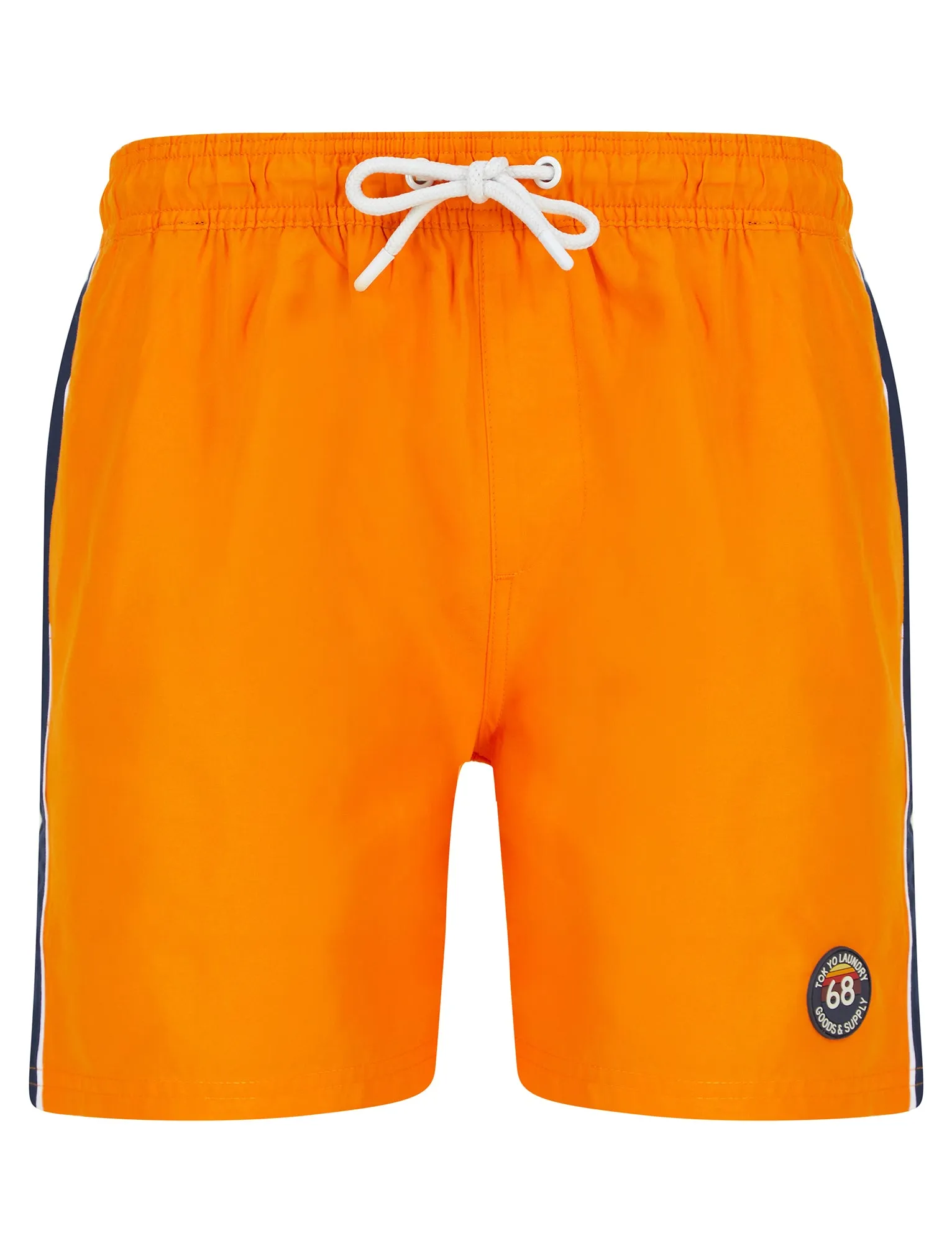 Capitola Swim Shorts with Side Tape Detail in Dark Cheddar - Tokyo Laundry
