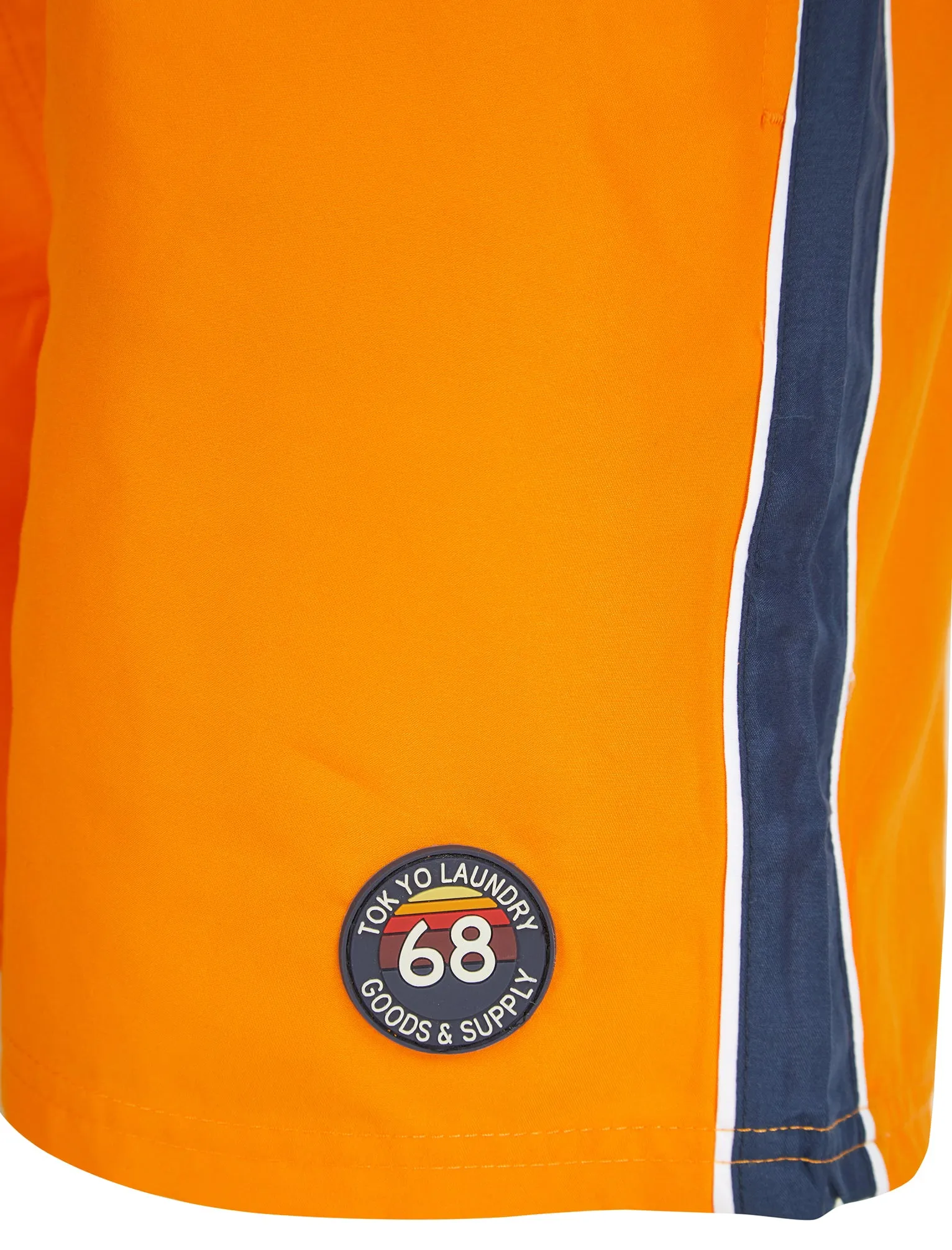 Capitola Swim Shorts with Side Tape Detail in Dark Cheddar - Tokyo Laundry