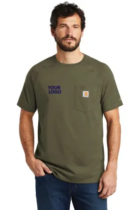 Carhartt Force Cotton Delmont Custom T-Shirts, Moss
