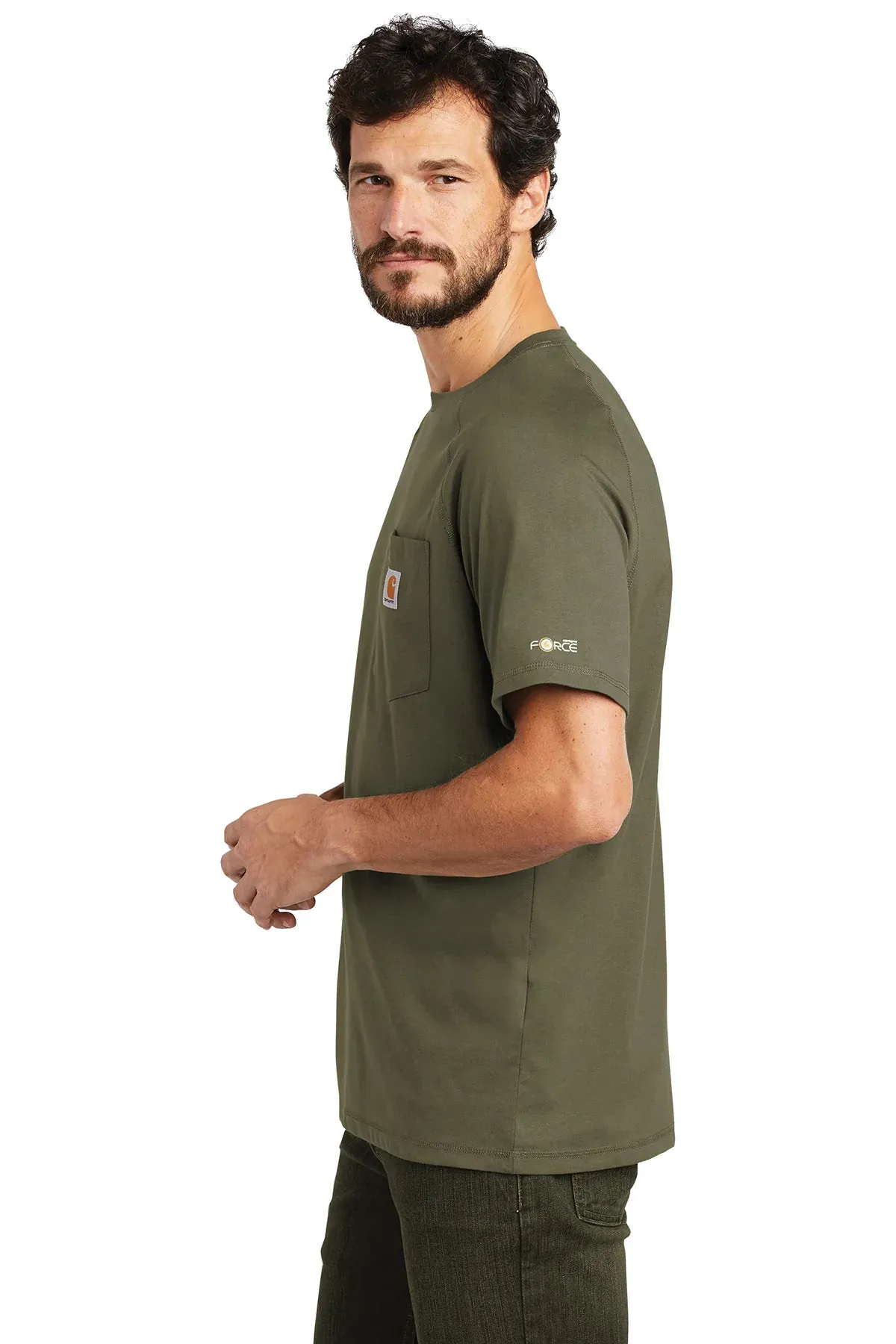 Carhartt Force Cotton Delmont Custom T-Shirts, Moss