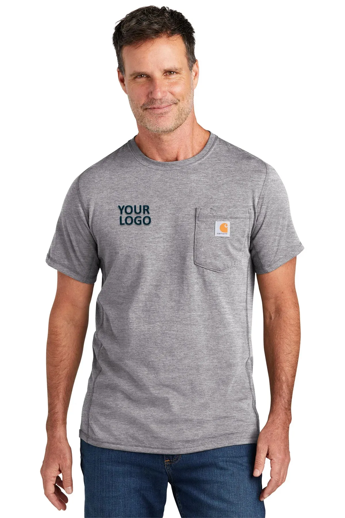 Carhartt Force Custom Pockets T-Shirts, Heather Grey