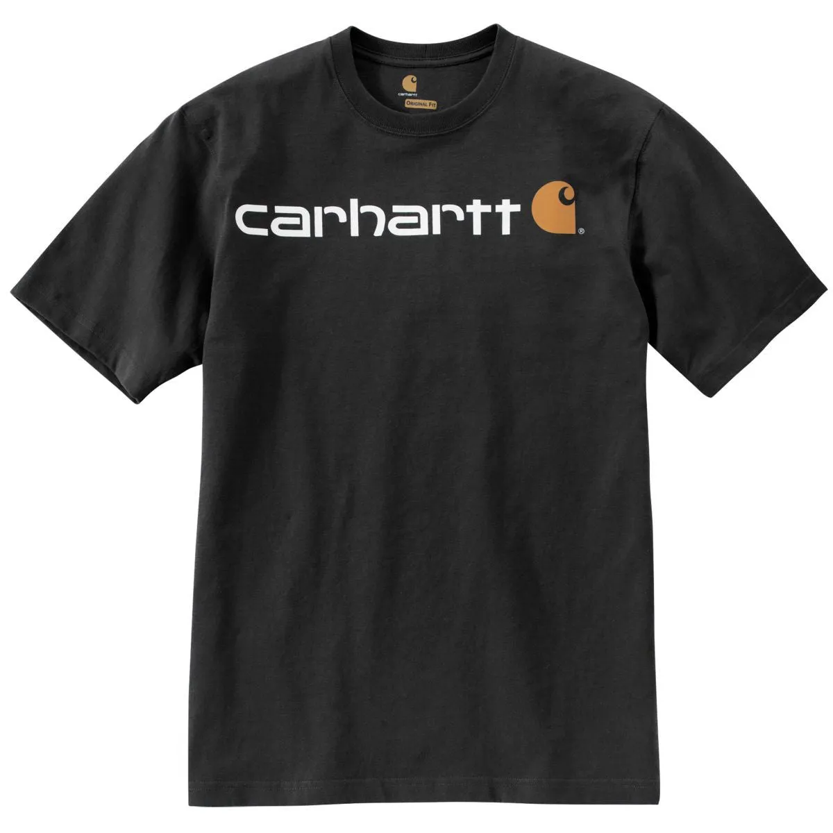 Carhartt Men's Black Signature Logo Short Sleeve T-Shirt