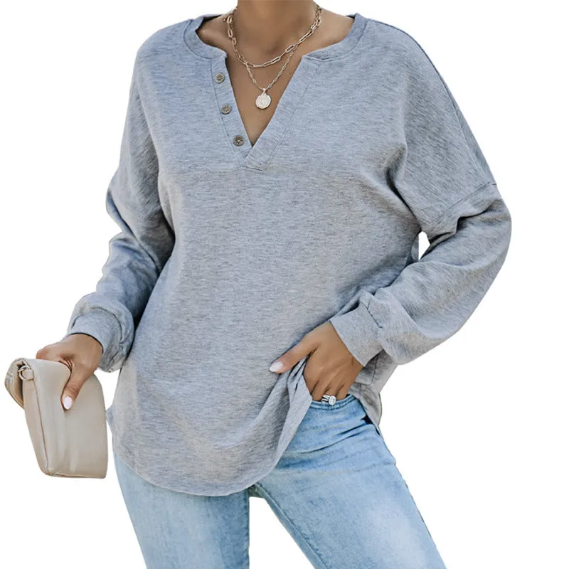 Casual Long Sleeves Women T Shirts