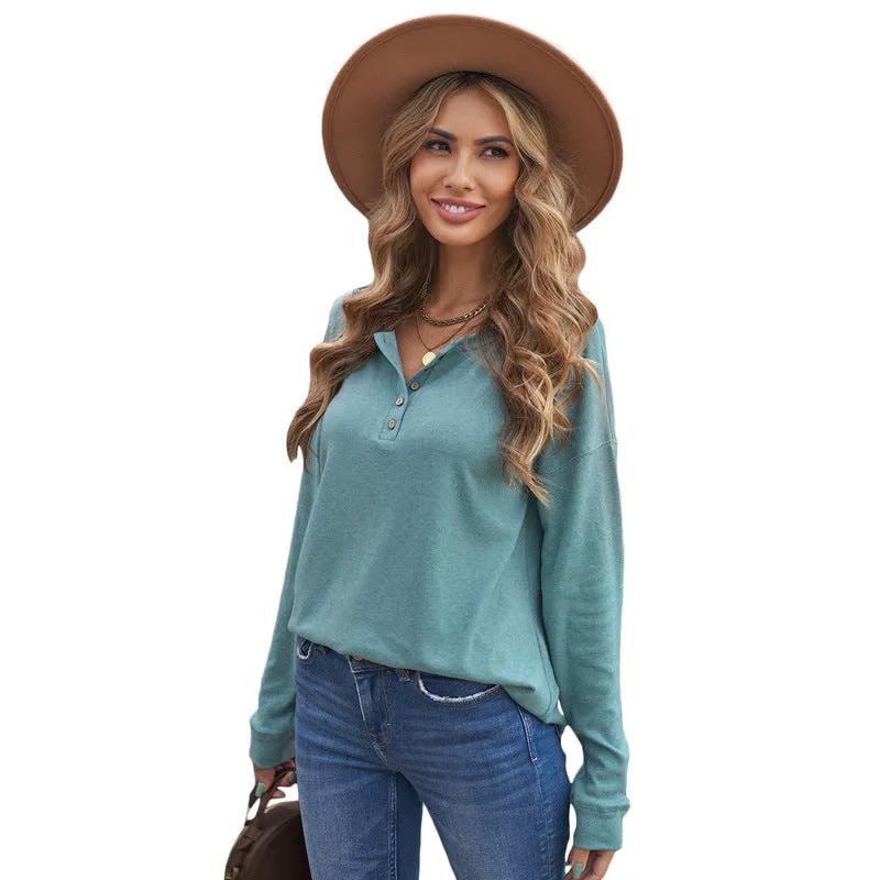 Casual Long Sleeves Women T Shirts