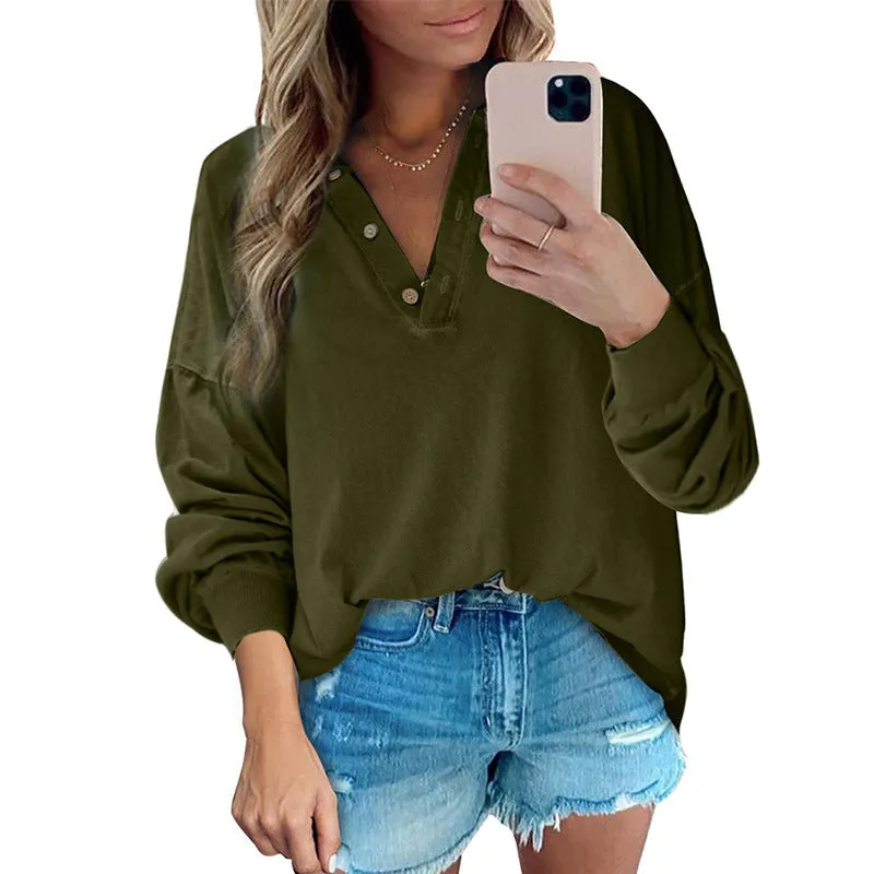 Casual Long Sleeves Women T Shirts