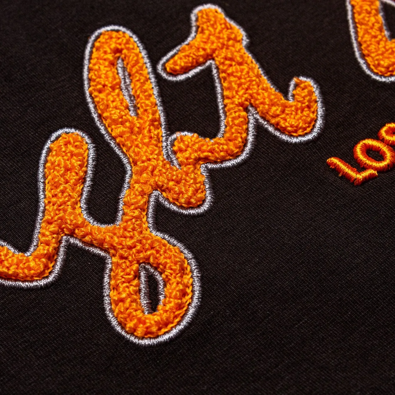 Chenille Logo Patch 3D Graphic T-Shirt - Black