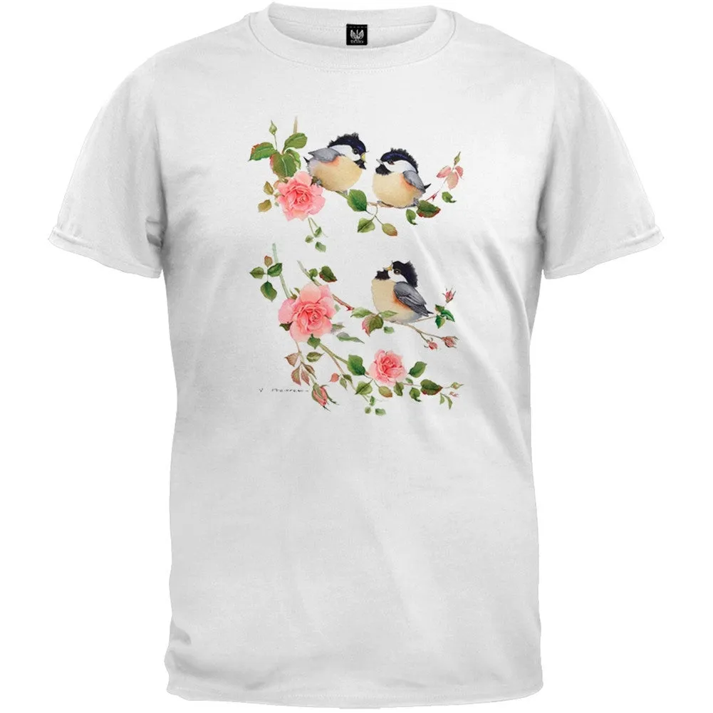 Chicks and Roses White T-Shirt