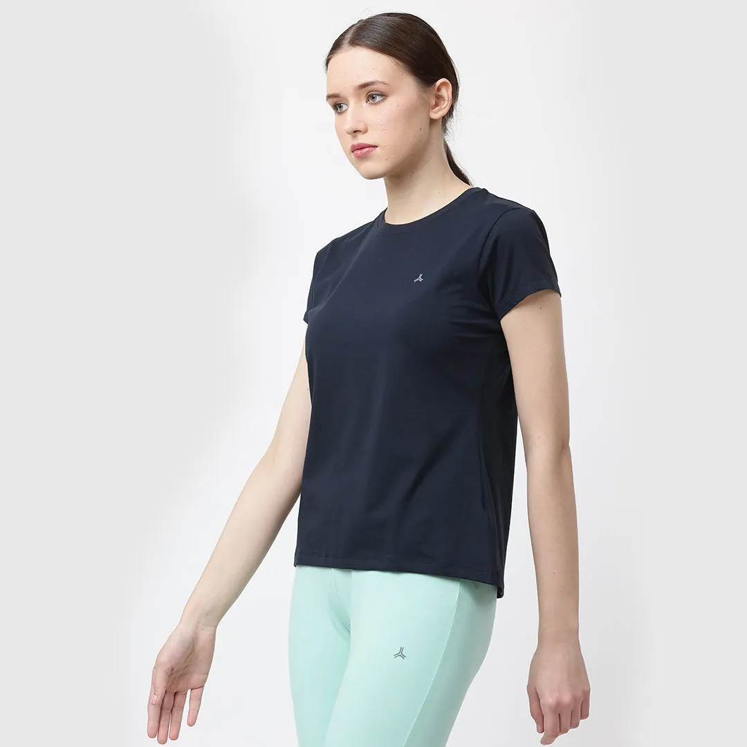 Crew Neck Solid T-Shirt - Denim Blue