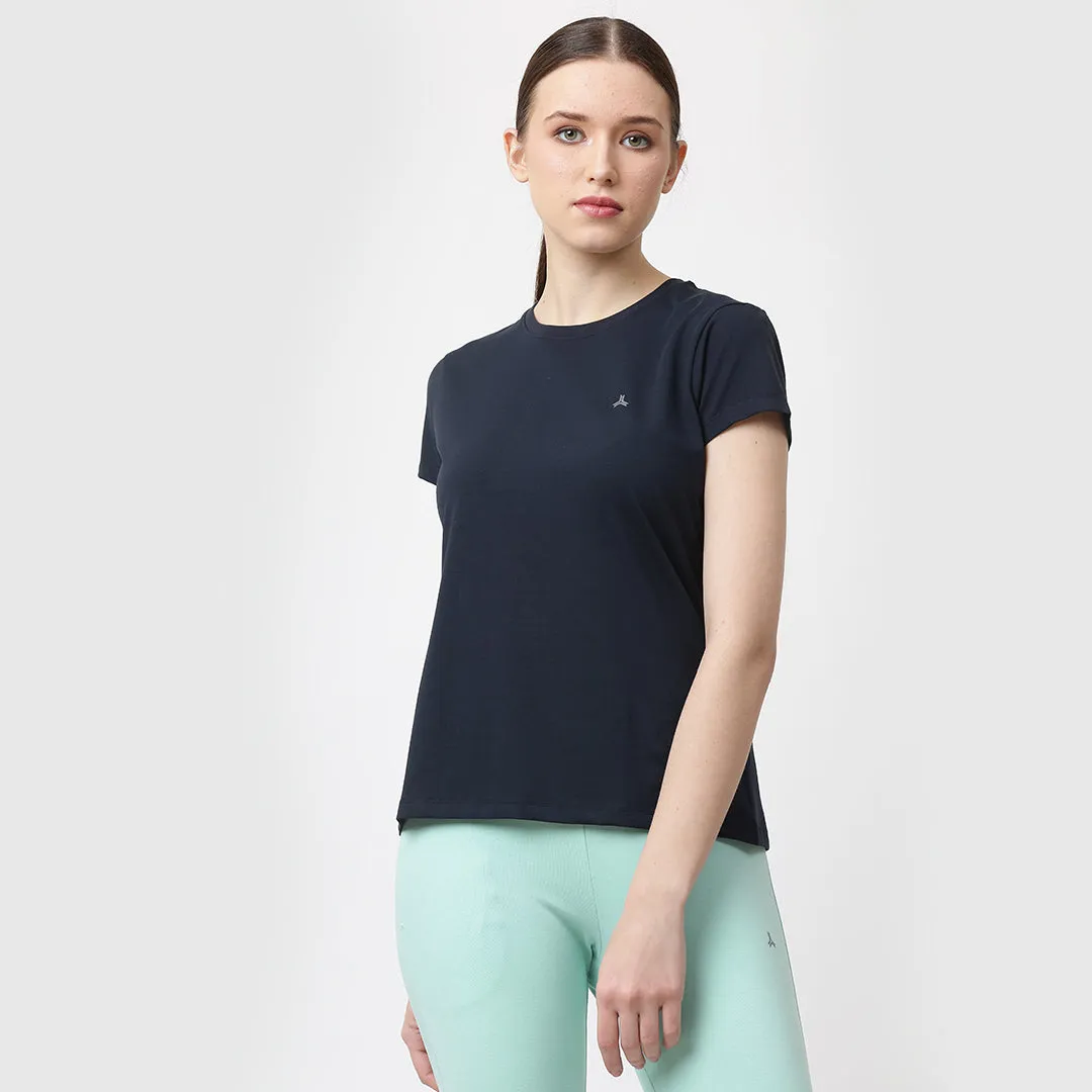 Crew Neck Solid T-Shirt - Denim Blue