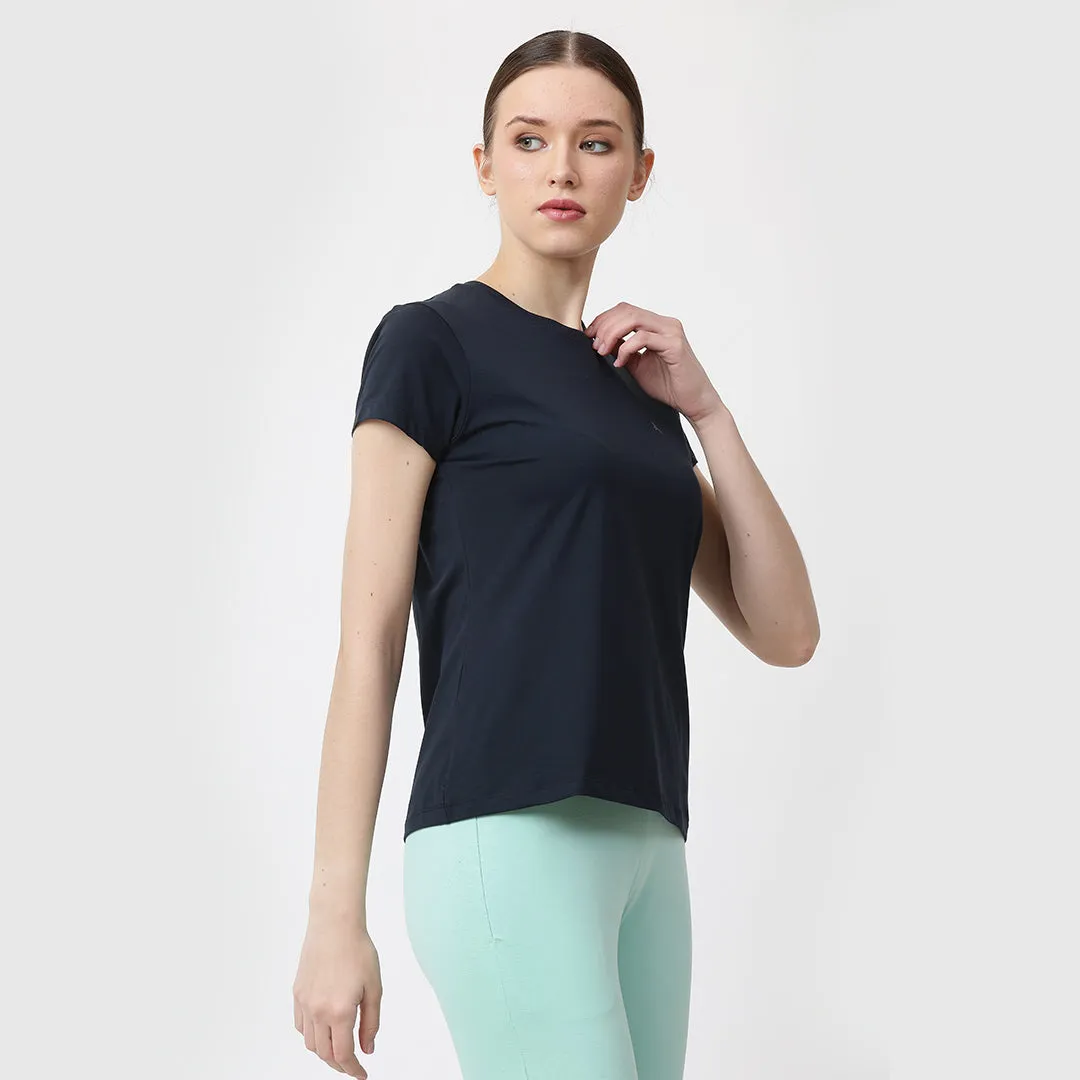 Crew Neck Solid T-Shirt - Denim Blue