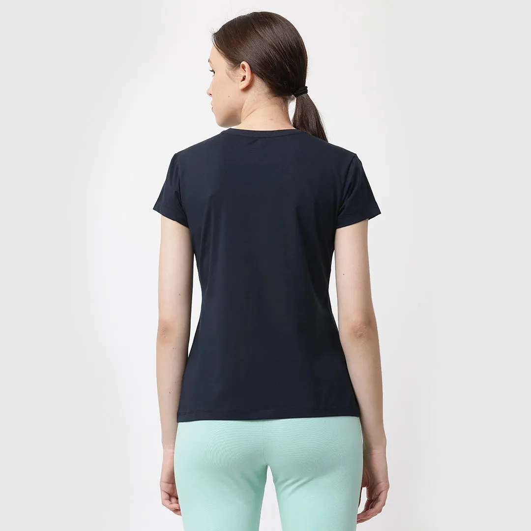 Crew Neck Solid T-Shirt - Denim Blue