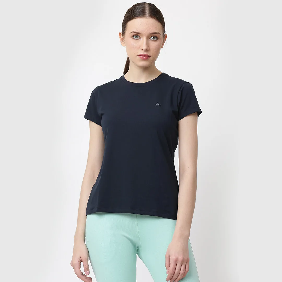 Crew Neck Solid T-Shirt - Denim Blue