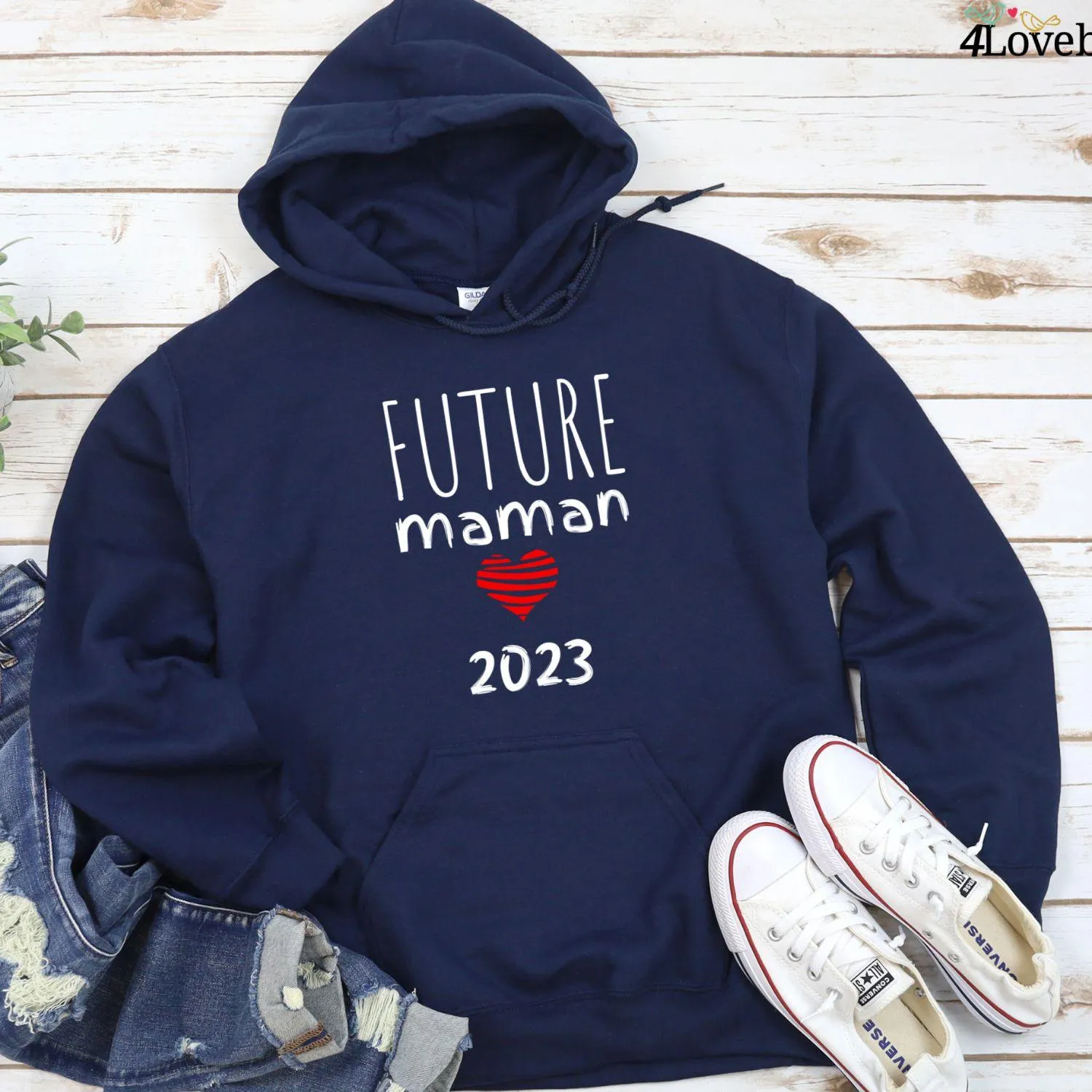 Custom Matching Outfits: Maman Papa Pregnancy Reveal for Aspiring French Families!