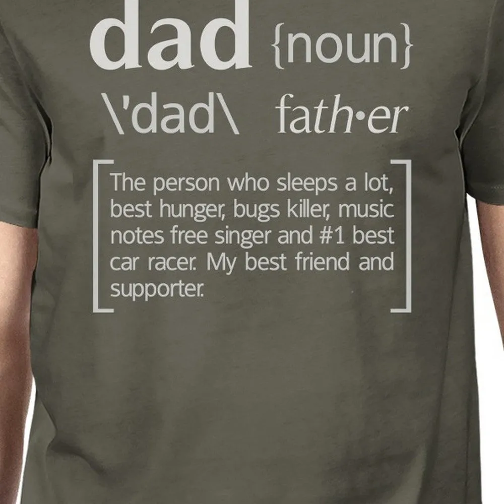 Dad Noun Mens Dark Grey Round Tee Fathers Day T-shirt Unique Design