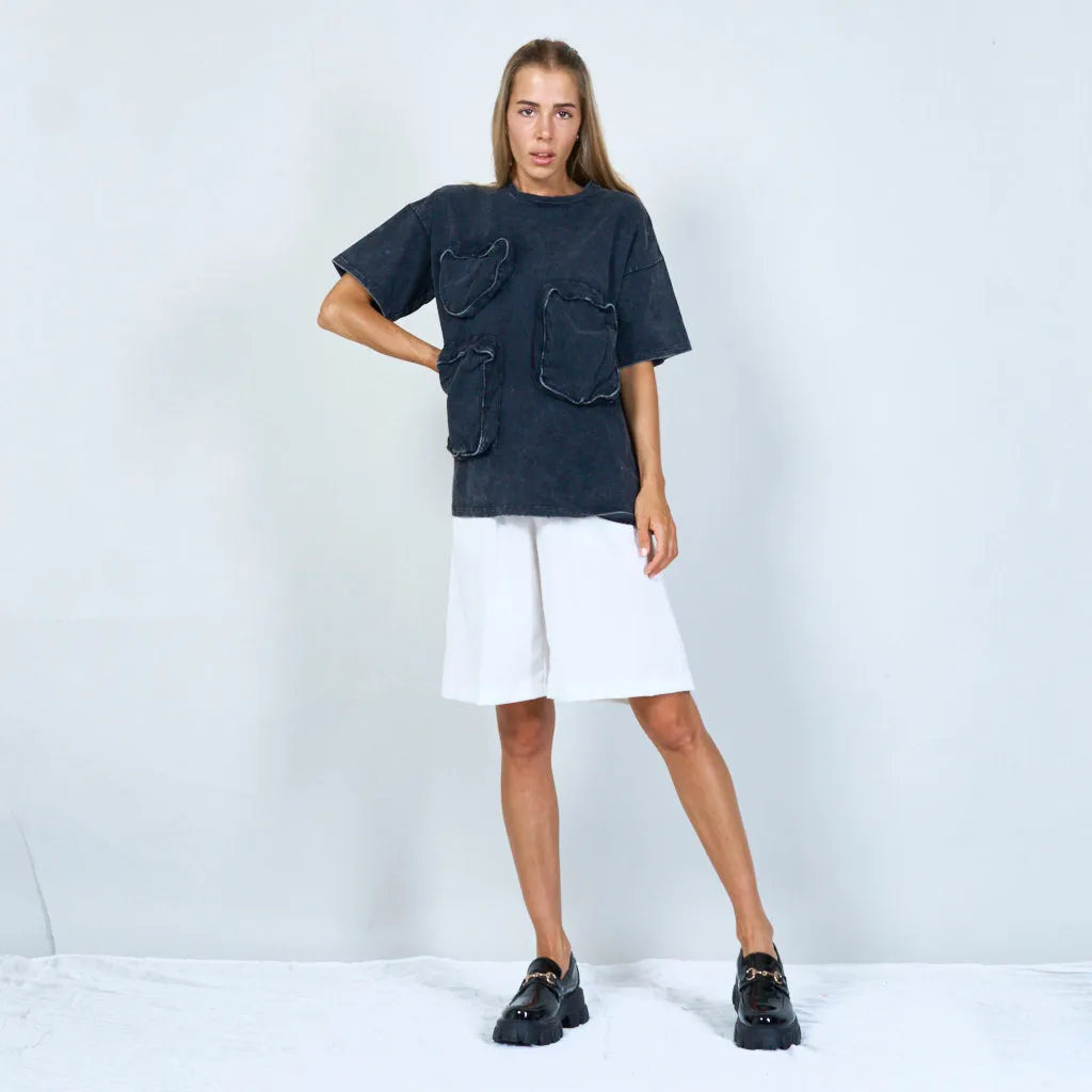 Edgy pocket detail t-shirt wholesale