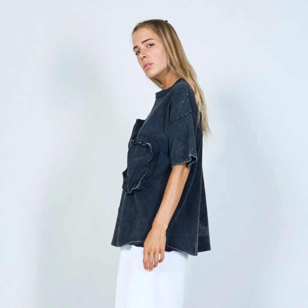 Edgy pocket detail t-shirt wholesale