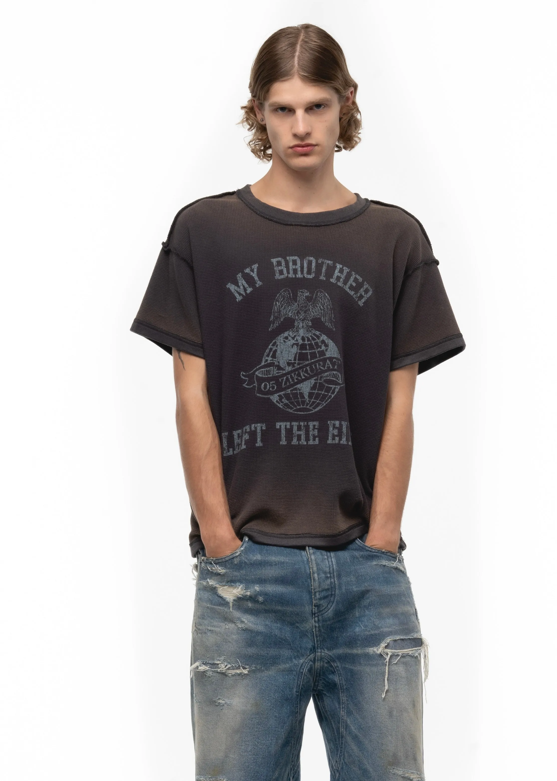 EIFEL SUNFADE WAFFLE COTTON T-SHIRT