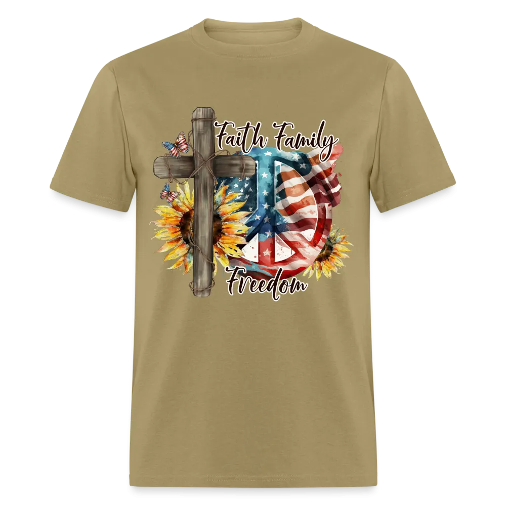 Faith Family Freedom T-Shirt (Patriotic & Faithful Tee)