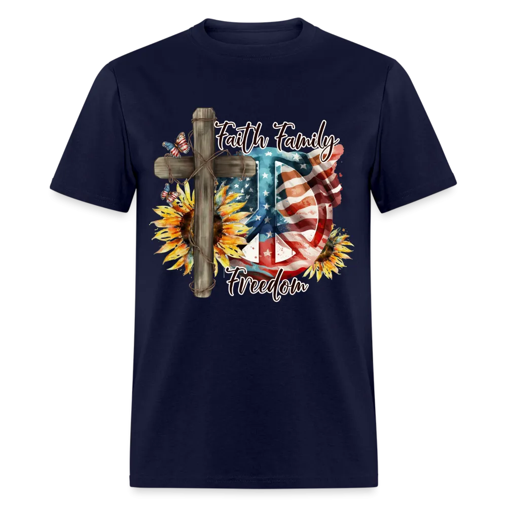 Faith Family Freedom T-Shirt (Patriotic & Faithful Tee)
