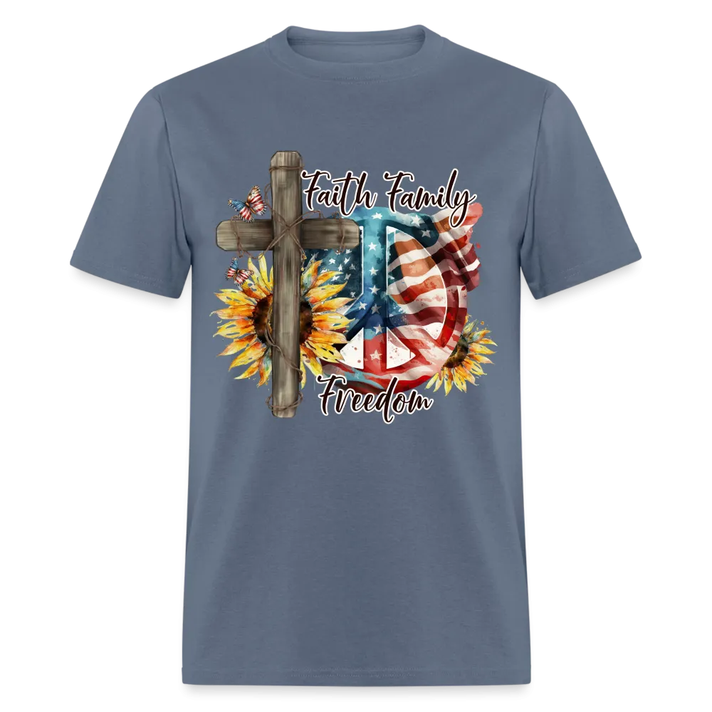 Faith Family Freedom T-Shirt (Patriotic & Faithful Tee)
