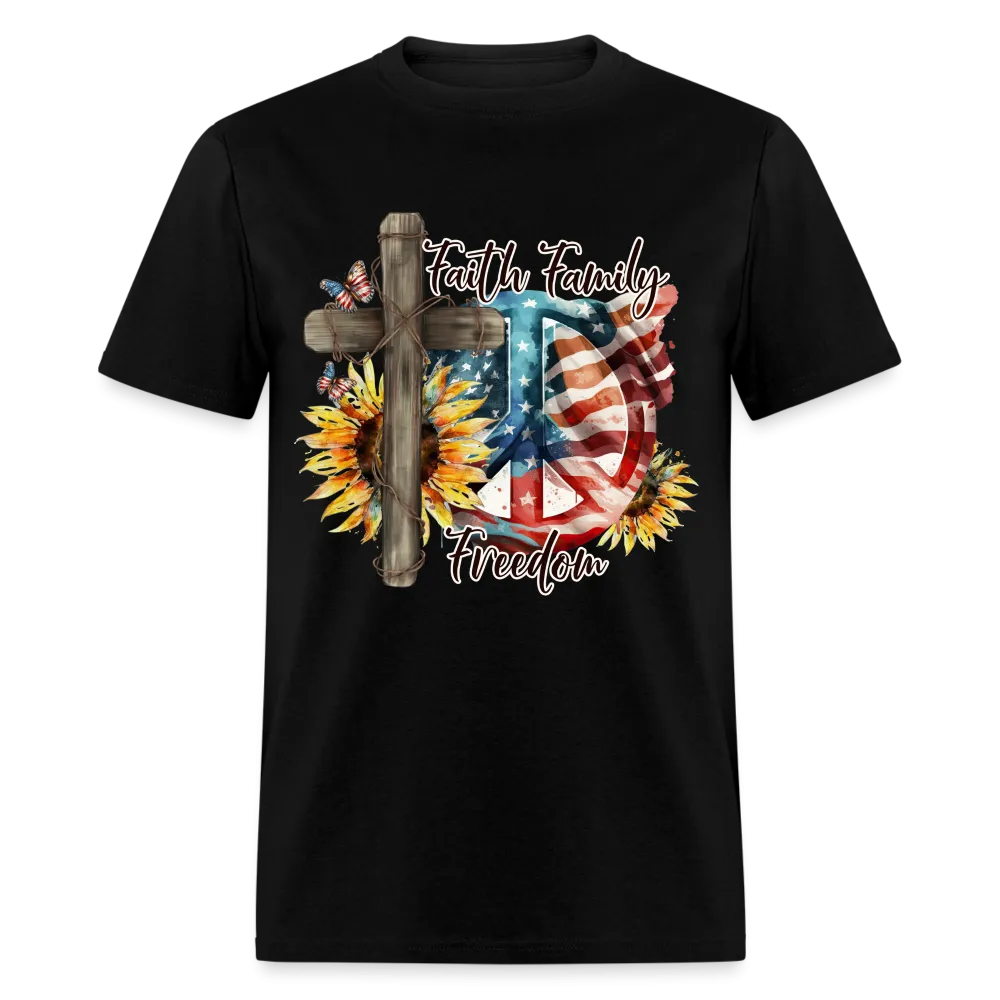 Faith Family Freedom T-Shirt (Patriotic & Faithful Tee)