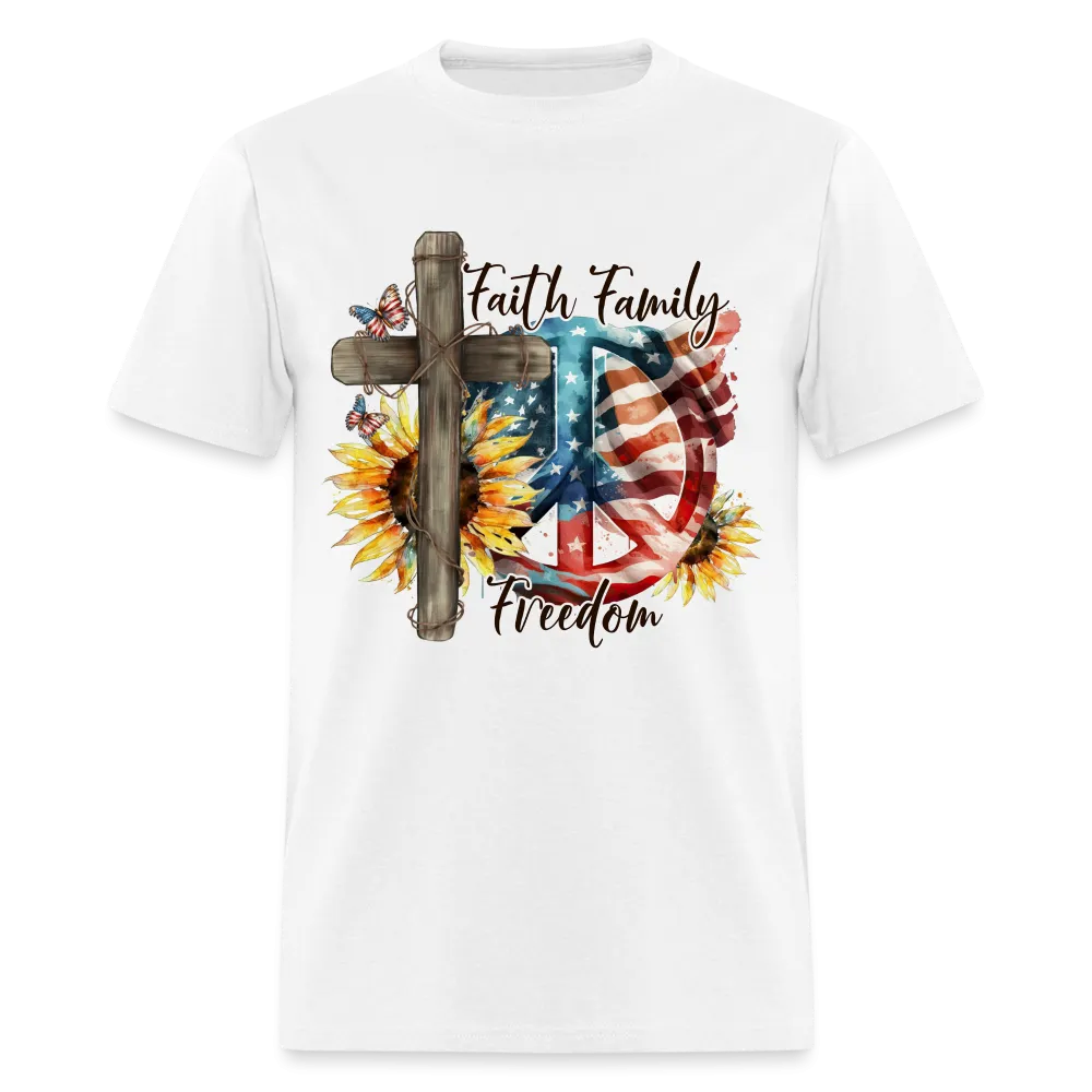 Faith Family Freedom T-Shirt (Patriotic & Faithful Tee)