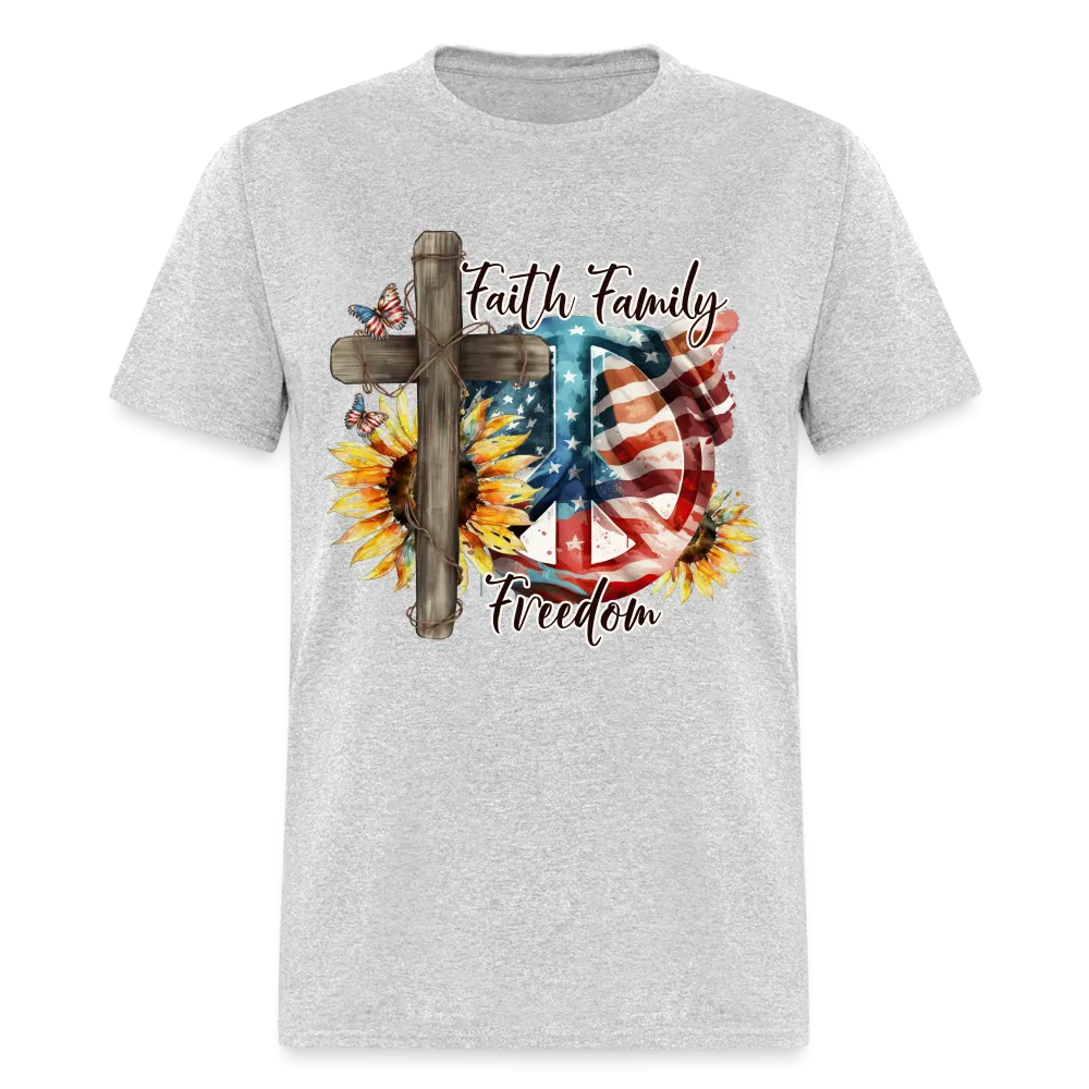 Faith Family Freedom T-Shirt (Patriotic & Faithful Tee)