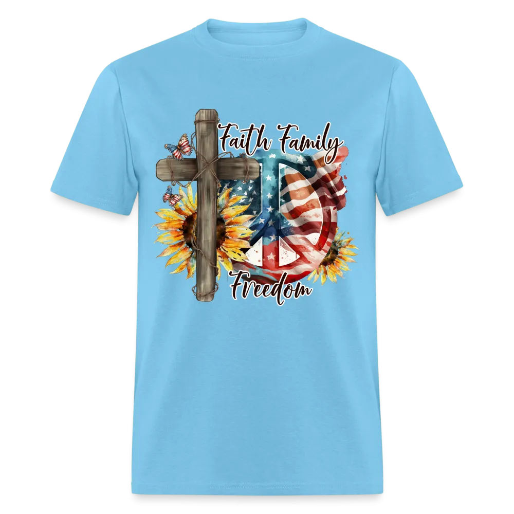 Faith Family Freedom T-Shirt (Patriotic & Faithful Tee)