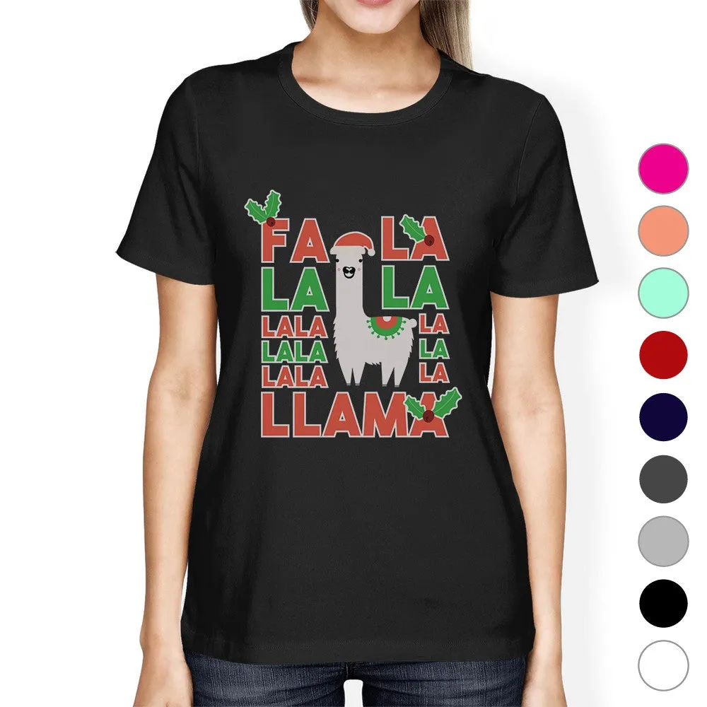 Falala Llama Womens Cute Christmas Unique Design T-Shirt Funny Gift
