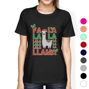 Falala Llama Womens Cute Christmas Unique Design T-Shirt Funny Gift